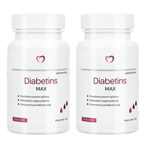 2x DIABETINS MAX - Kapsułki wspierające prawidłowy poziom cukru i metabolizm