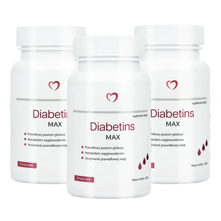 3x DIABETINS MAX - Kapsułki wspierające prawidłowy poziom cukru i metabolizm