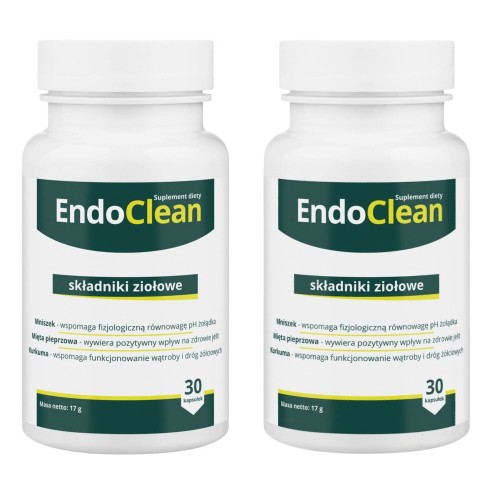 2x EndoClean - Detoksykacja organizmu i wsparcie pracy jelit 30 kaps