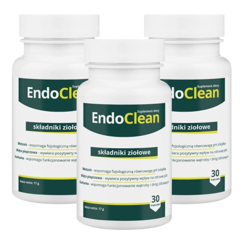 3x EndoClean - Detoksykacja organizmu i wsparcie pracy jelit 30 kaps
