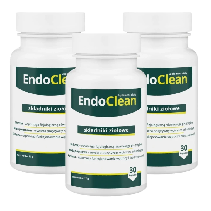3x EndoClean - Detoksykacja organizmu i wsparcie pracy jelit 30 kaps