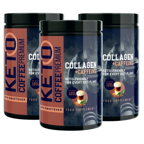 3x Keto Coffee Premium - Białkowy suplement diety wspierający odchudzanie 120g